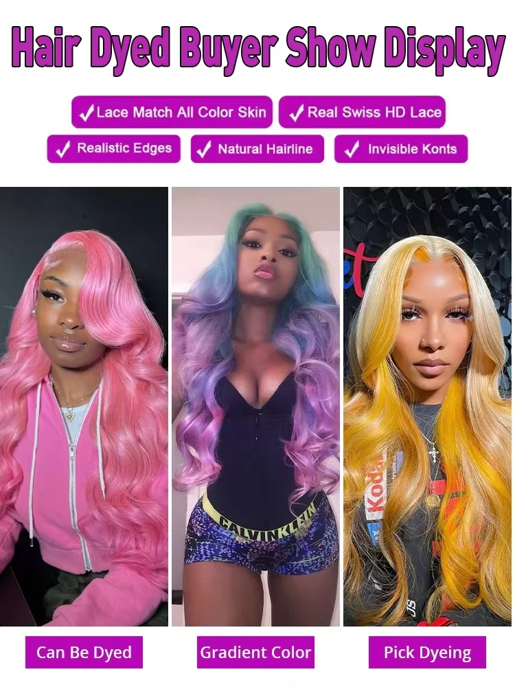 34インチ 613 ブロンド ボディウェーブ 13x4 HDレースフロント 人毛ウィッグ ブラジルカラー ウォーターウェーブ レースフロントウィッグ 女性用 200%密度