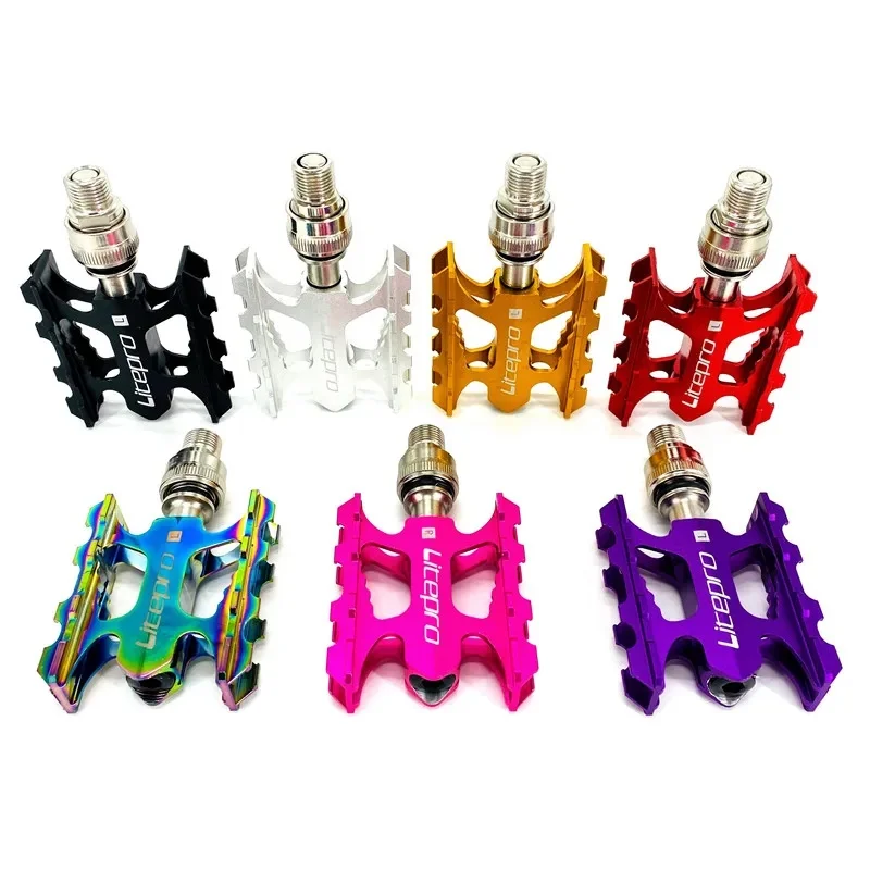 AliExpress NONE Bicycle Quick Release Pedals For Brompton Folding Bike Aluminum Alloy Ultralight Bearing Pedal MTB Road City Bike Pedals