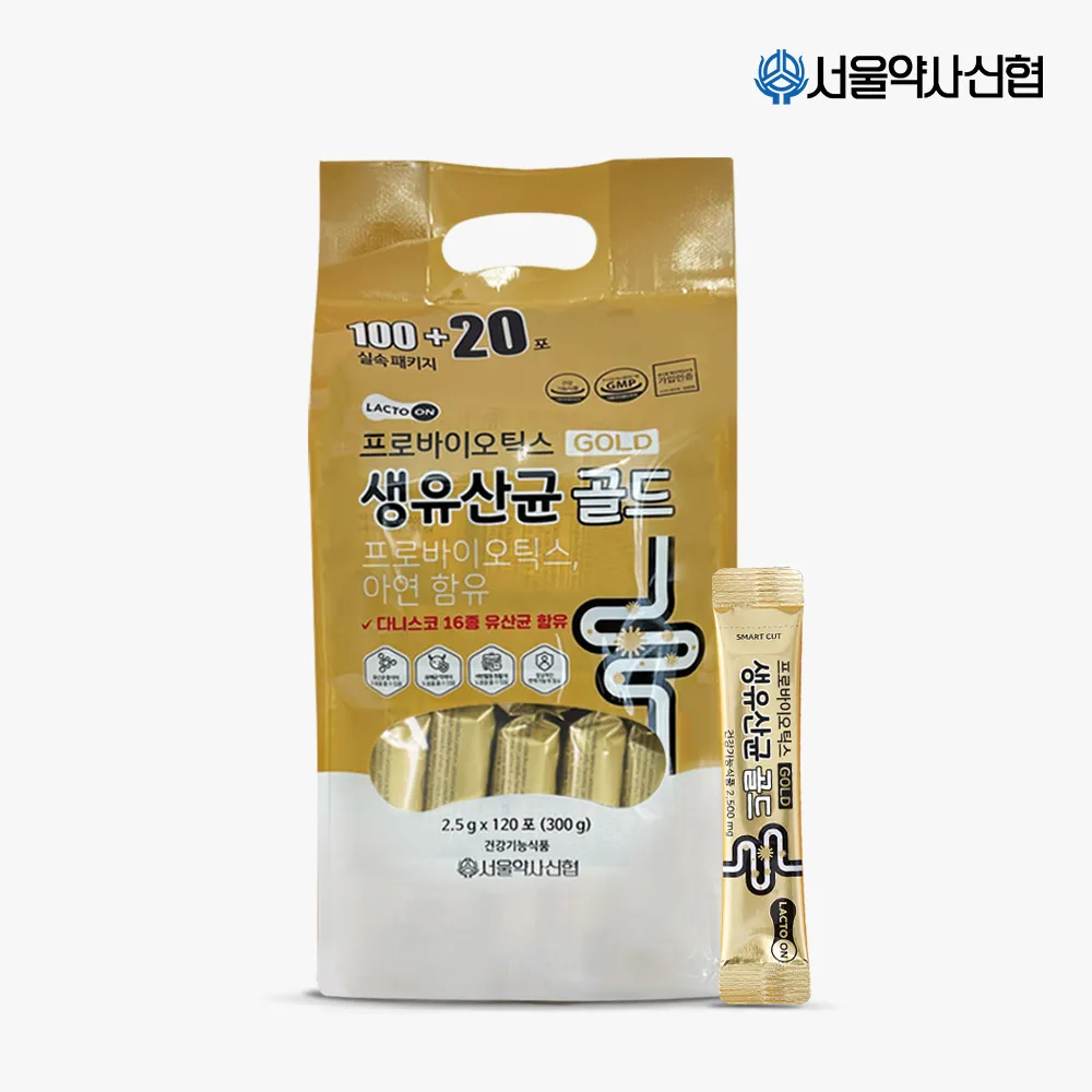 락토온 서울약사신협 프로바이오틱스 생유산균 골드 2.5g 120포