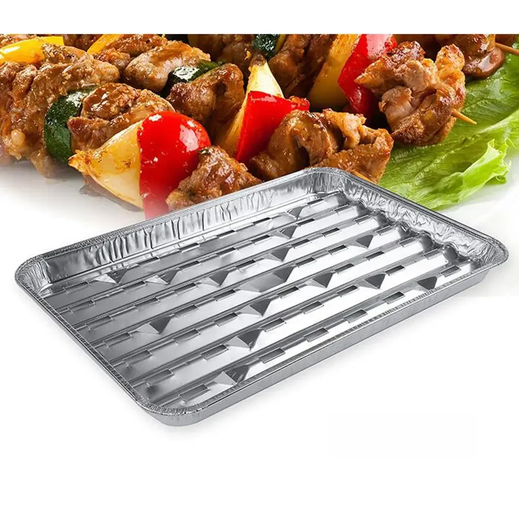 Ensemble de poêles à barbecue en aluminium, 20 pièces, plateaux à griller pour poulet en plein air