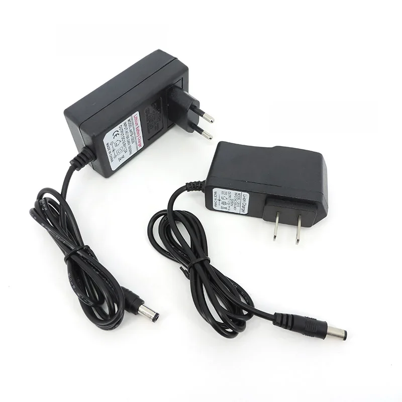 Ładowarka AC DC 12.6V 1A 2A, zasilacz 12 V, adapter do montażu na ścianie, wtyk 5.5*2.5MM, 12.6 V 2 A do pakietów baterii litowych 18650, wtyczki EU US UK AU, A07 — zdjęcie produktu 7