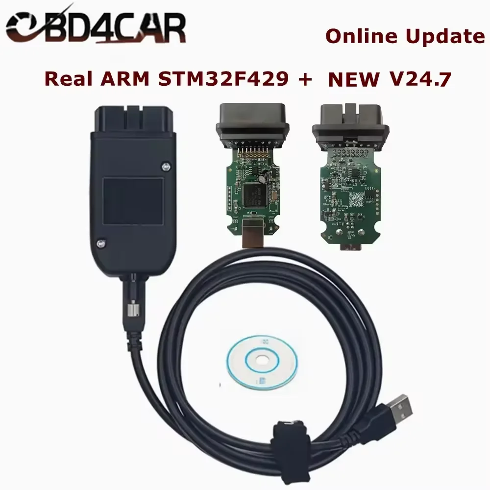 Online Update Real HEX V2 Interface New V24.7 Support Security Access And SFD ARM STM32F429 For VAG Car Diagnostic Scanner