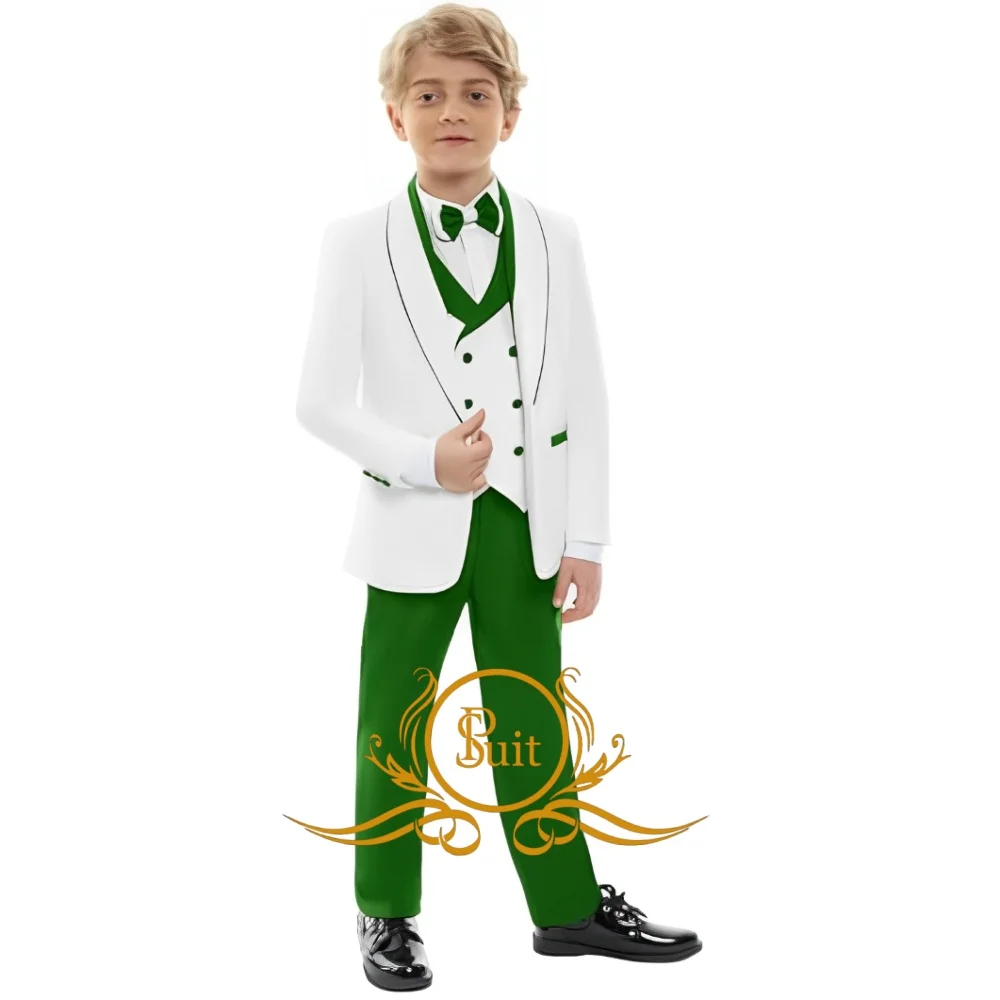 Suit for Boys Wedding Tuxedo Kids Formal Jacket Pants Vest 3 Piece Set Custom Outfit Classic Clothes 2-16 Years