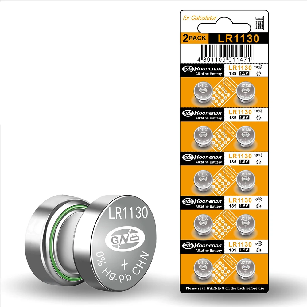 Nuovo 2-50 pz AG10 LR54 1.55V 85mAh Cell Coin SR54 389 G10189 LR1130 SR1130 V10GA batterie alcaline a bottone per orologio giocattoli a distanza