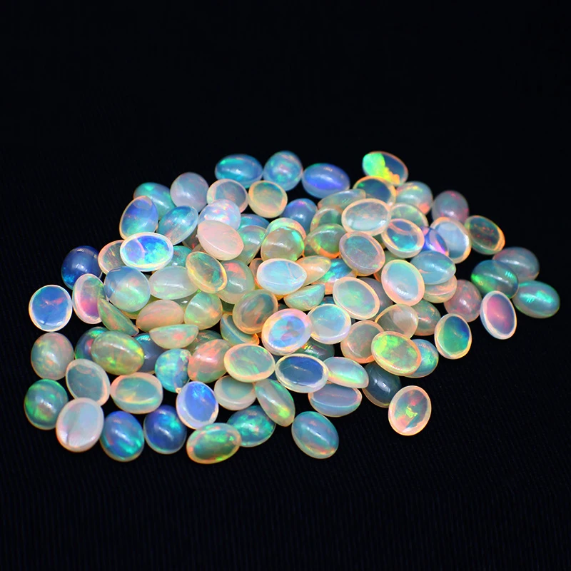 Natural Fire Opal Oval Cabochon - Smooth Polished Surface Loose Gemstone Multiple Sizes High Quality for Jewelry Making
