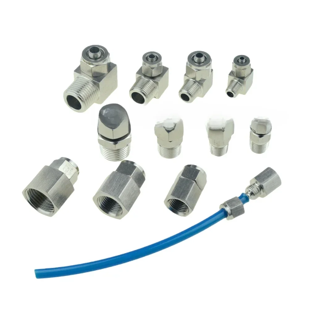 Adaptateur en acier inoxydable 304, filetage 1/8 1/4 3/8 1/2 PT 4 6 8 10 12mm, connecteur de raccord de tuyau rapide à Compression d'air pneumatique