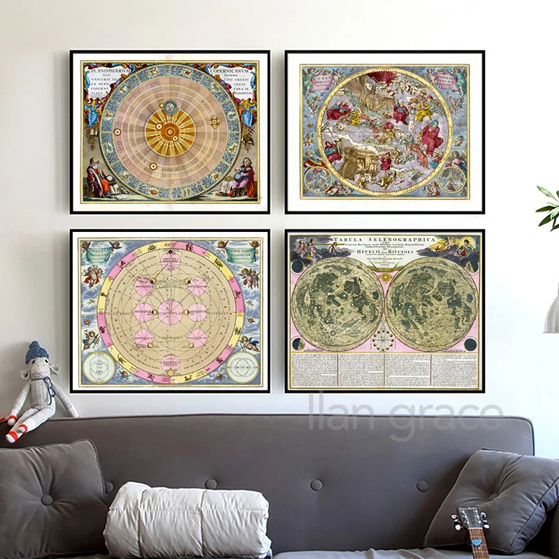 Vintage Chiêm Tinh Sao Bảng Xế - đánh giá và giá Star Map Poster