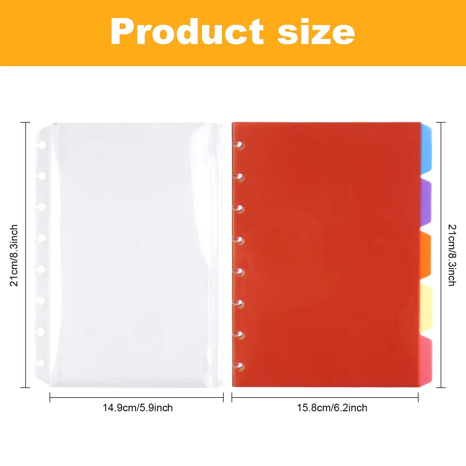 Eagle 5 Index Tags With Separate Pages，Multi-color binder index divider,School Separator Folder，Suitable For Notebook Loose-leaf