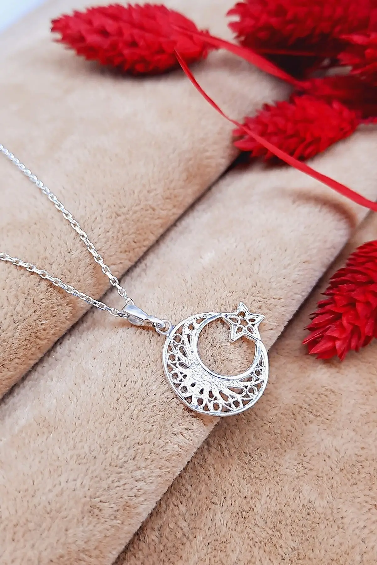 Ottoman Traditional Filigree Turkish Crescent and Star Filigree 925 Sterling Silver Handmade Assyrian Mardin 2022 Jewelry Trend