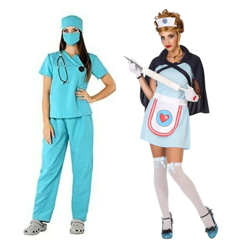 Disfraz Cirujana Doctora Enfermera de Mujer Adulto para Carnaval Fiesta Teatro