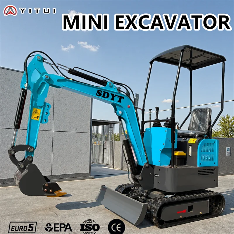 최신 2톤 미니 굴삭기 EPA 유로 5 소형 굴삭기 에어컨 및 히터 장착, 맞춤형 지원