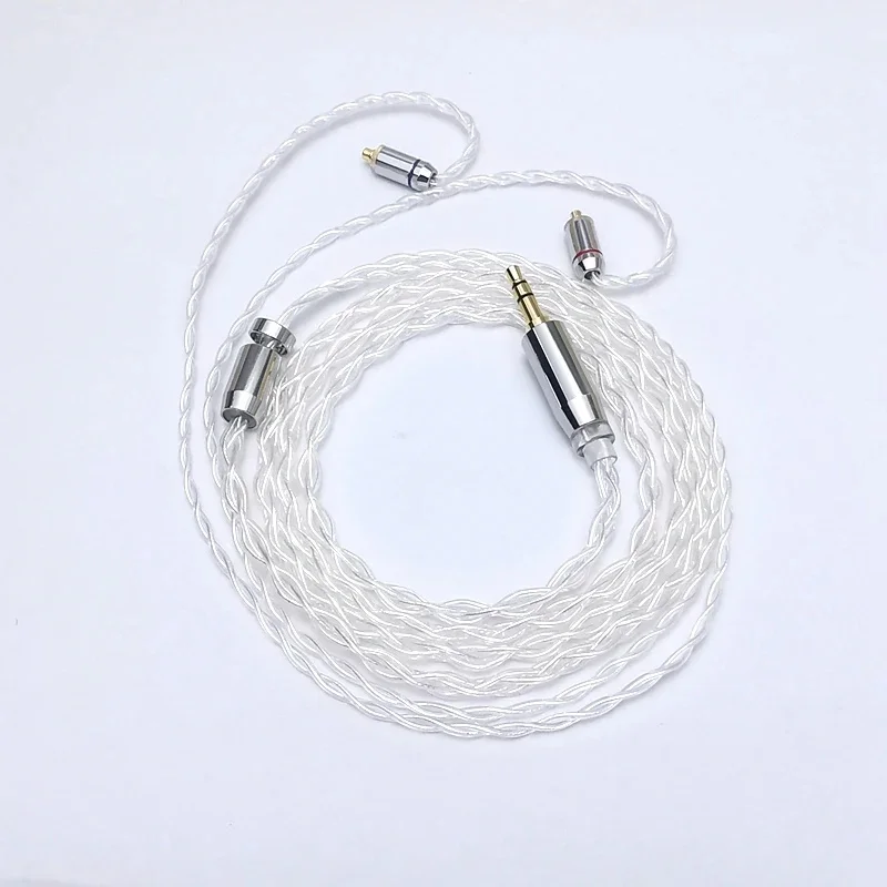 XINHS 4 rdzeń czyste srebro ulepszony kabel do słuchawek zrównoważony drut 2.5/3.5/4.4MM wtyczka z MMCX/2PIN/QDC/TFZ dla cyny zestawy słuchawkowe — zdjęcie produktu 7