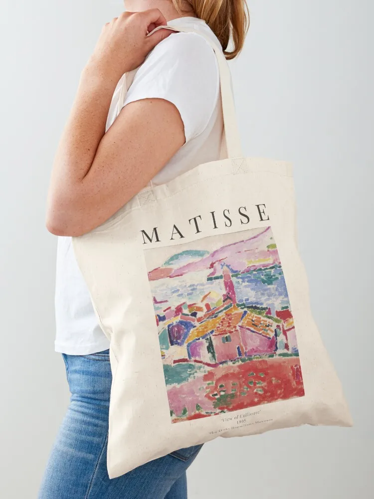 Henri Matisse View of Collioure Exhibition Tote Bag Reuseable Canvas Fashion Shopping Grocery School Femal Gril Women Person
