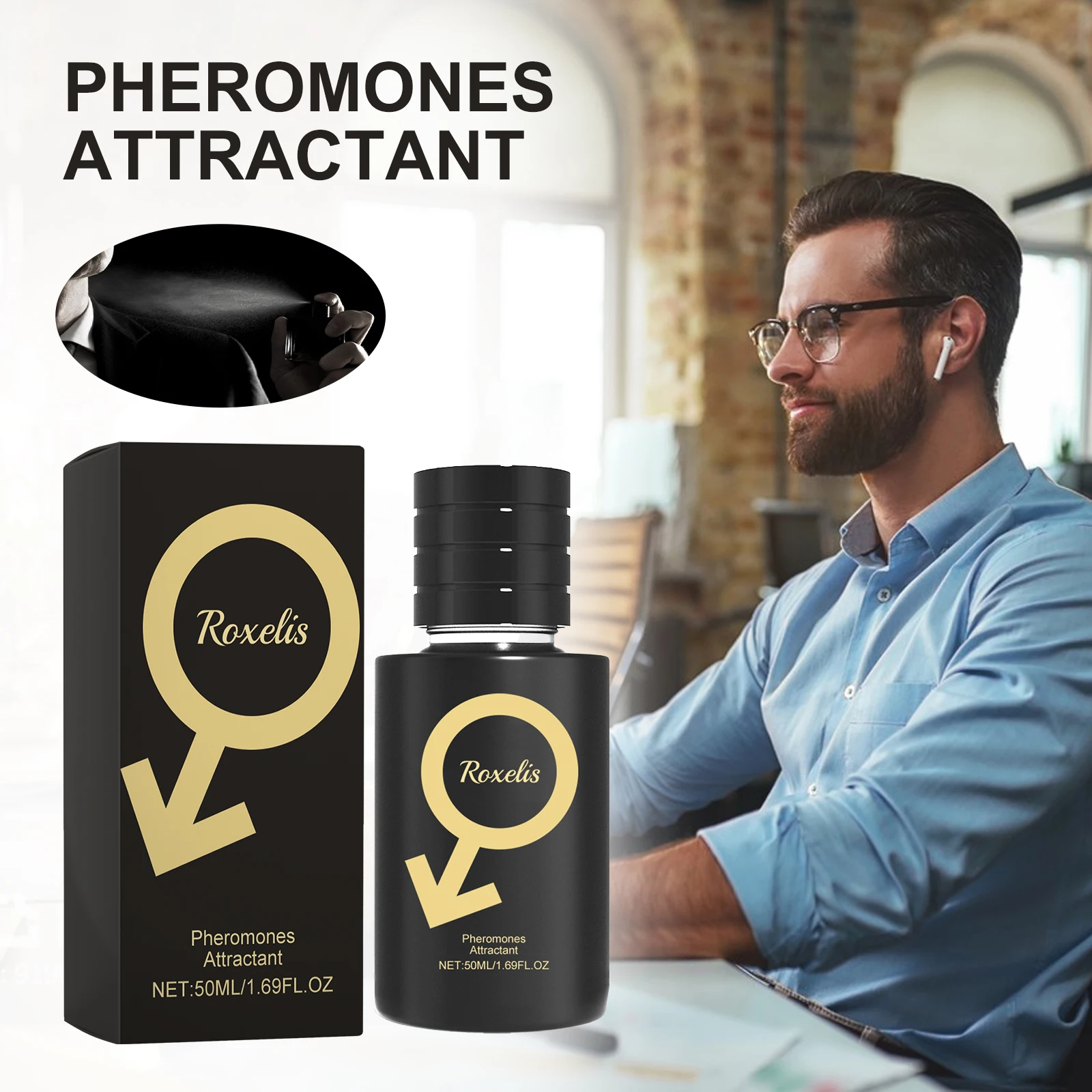 

Roxelis Men Charming Fragrance Spray Lasting Freshen Attract Women Citrus Scent Remove Sweat Odor Men Perfume for Dating Party