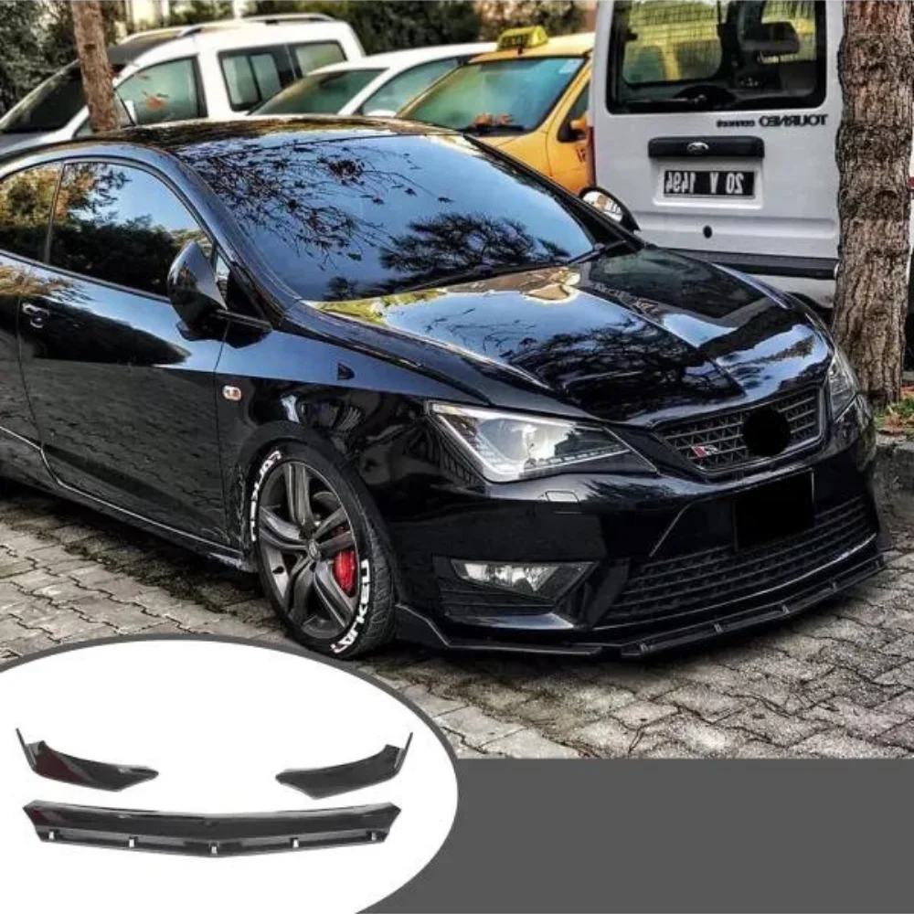 Brbs 3 Pcs Front Bumper Lip For Seat ibiza 1993-2019 Body Kit Car Accessories Spoiler Diffuser Flap Sport Bumper Exterior Parts