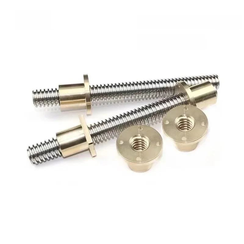 1 STKS T14 Lood Schroef Trapeziumvormige Staaf Draad 14mm Lood 3mm/6mm met Messing Moer Lengte 100 MM-1200 MM voor 3D Printer voor CNC Onderdelen