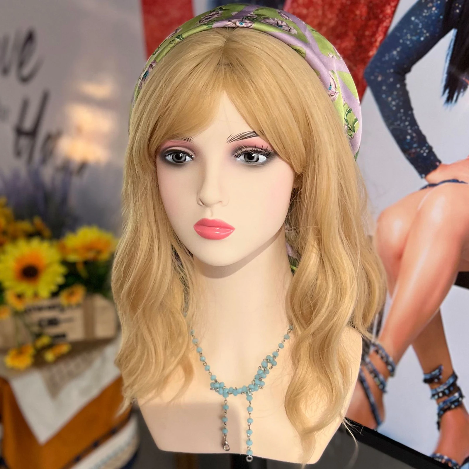 أنثى عارضة أزياء رئيس شعر مستعار عرض نموذج مع الكتف متعددة الأغراض المهنية دائم القزم لصنع الأقراط القبعات الباروكات #3