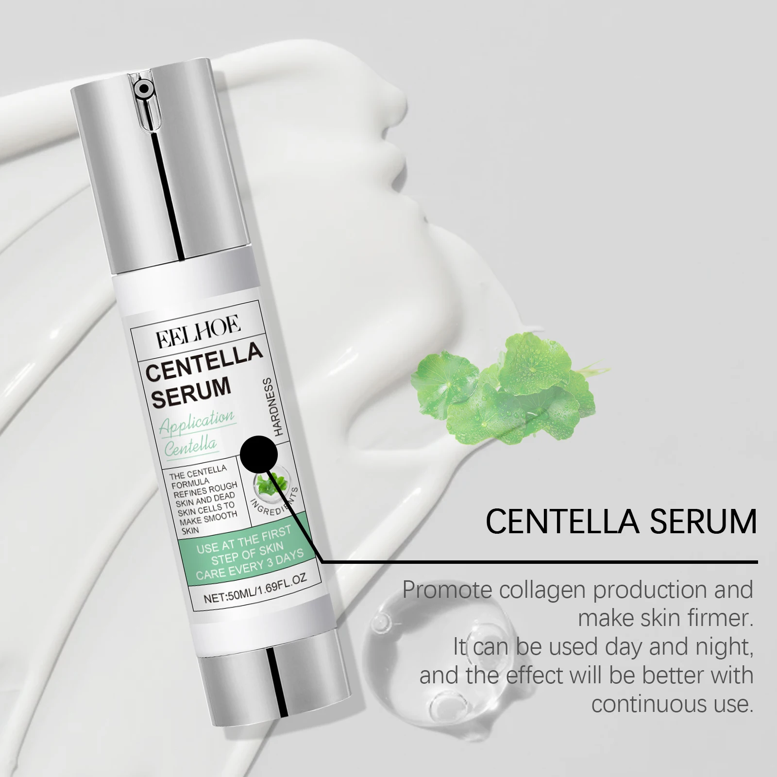 Eelhoe 50 مللي مصل Centella Asiatica للوجه ترطيب سطع العناية بالبشرة الناعمة تقليل الخطوط الدقيقة لتكرير المسام جوهر الجلد #3