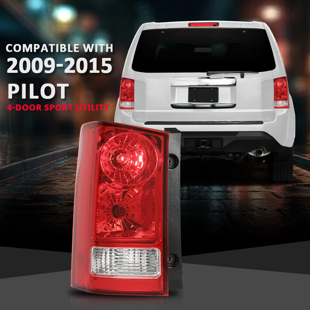 

Tail Light Brake Lamp W/ Bulb Fit for 2009-2015 Honda Pilot Left Driver Side W/Bulb Wiring Waterproof Snowproof Dustproof