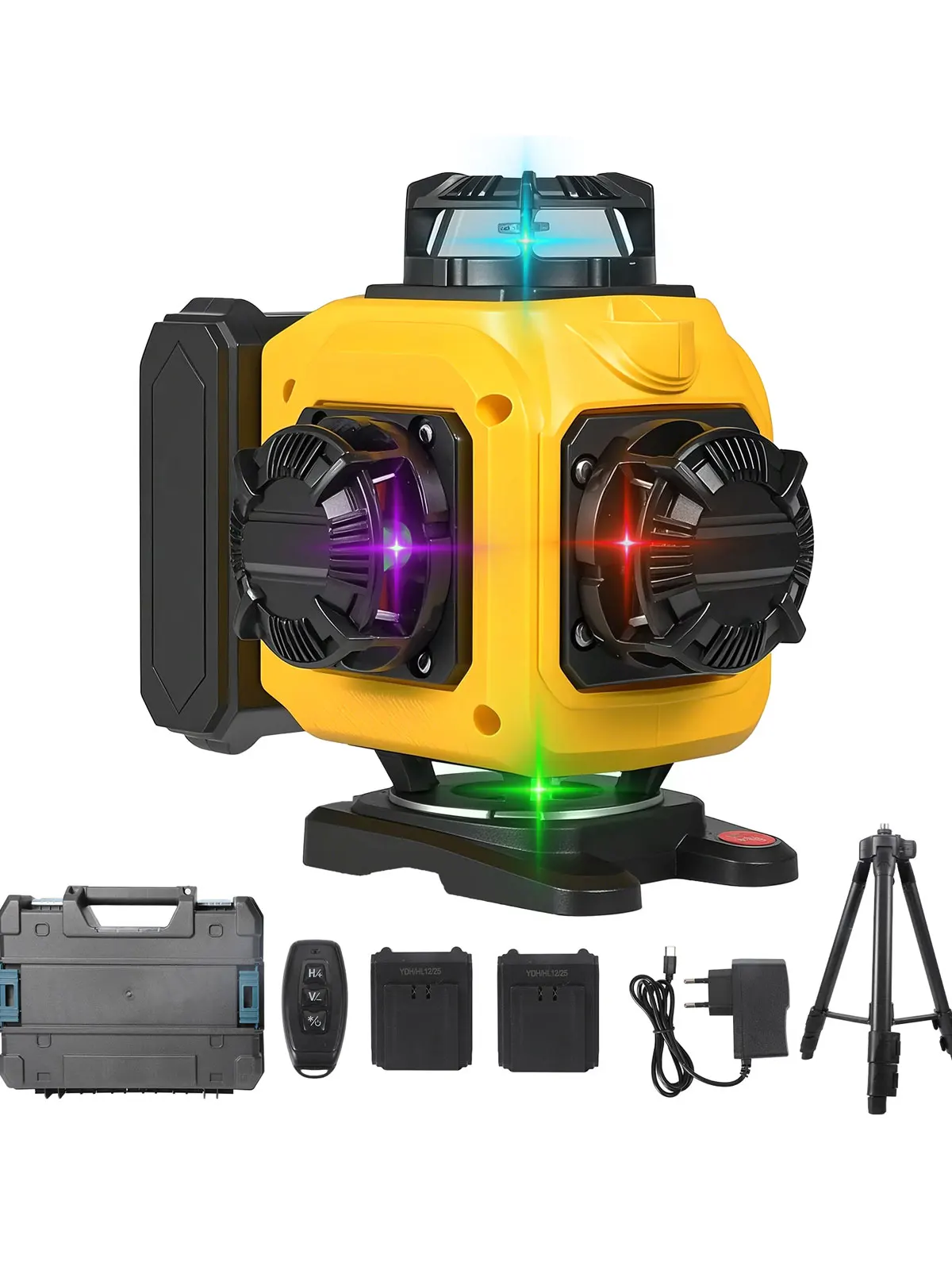 16-Linien-4D-Laser-Nivelliergerät, 360°-Vertikal- und Horizontallaser, professionelles Hochleistungs-Strahl-Nivelliergerät für Baustellen