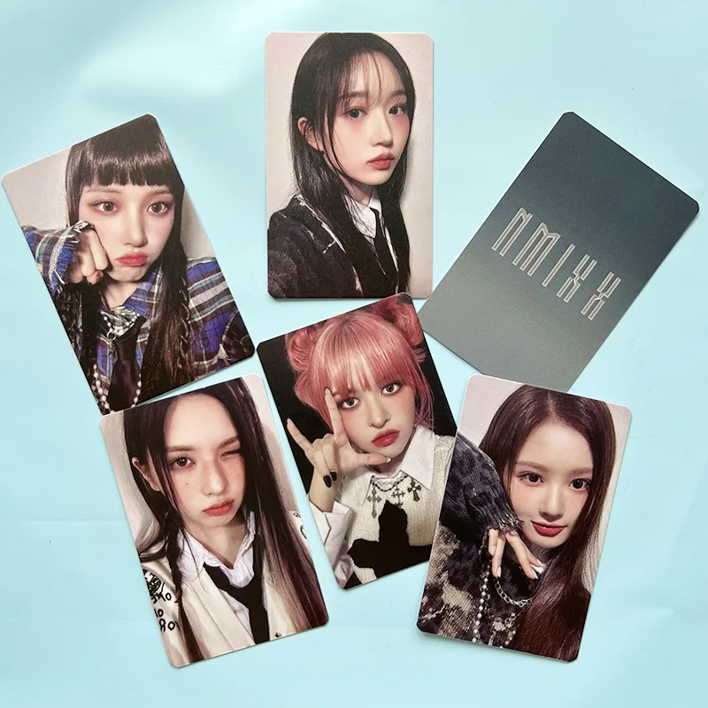 6Pcs/Set Personality Kpop NMIXX Album Expérgo Selfie Photo Deluxe Double Sides Photocard KYUJIN LILY Postcard Fans Collection