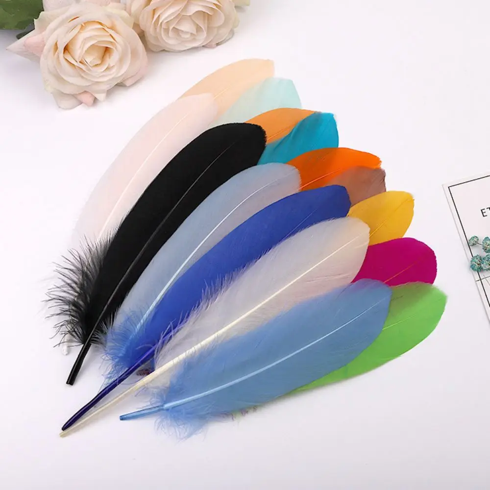 10 Pieces 5 Inches Or So Dyed Natural Goose Feathers Plumes DIY Dreamcatcher Arts Crafts Apparel Decorations For Family Projects