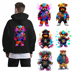 Graffiti Bears Are Cute Stylish  Beautiful Iron Sticker Patch For Clothing  T-shirt DIY Hoodie Jacket Patch Is Waterproof