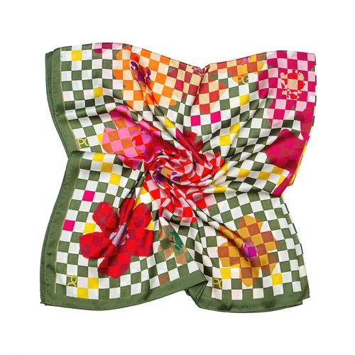 Imagen 1 del producto Bufanda de seda PG para mujer, bufanda de seda de estilo de alta moda para mujer, diseños de patrones únicos, regalo para mujer, bufanda de seda de estilo nicho