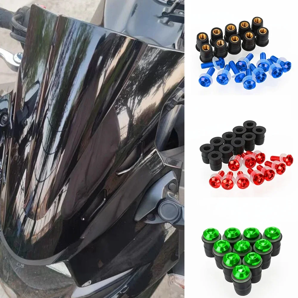 Kits de boulons de pare-brise M5, 5mm, 10 pièces, pour Honda CBR125R CBR150R CBR250R CBR300R CBR250RR CBR400R CBR500R CBR600F CBR650F CBR650R