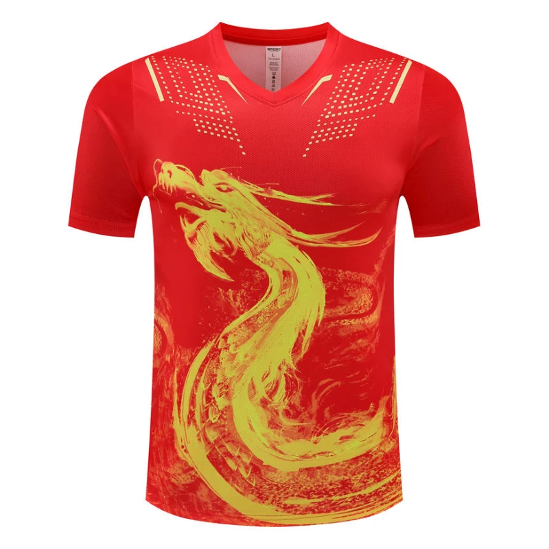 Drachen-Tischtennis-T-Shirt für Herren Ne Ramos 2025, Unisex, Tennis, Badminton, T-Shirt, Oberteil, Tischtennis, Club, schnell trocknend, kurzärmelig