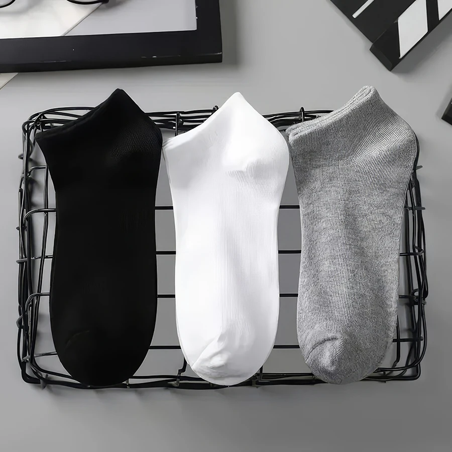 

5 Pairs, Black, White, Gray Short Socks, Versatile Sports Socks for Men and Women, Suitable for Daily Wear
