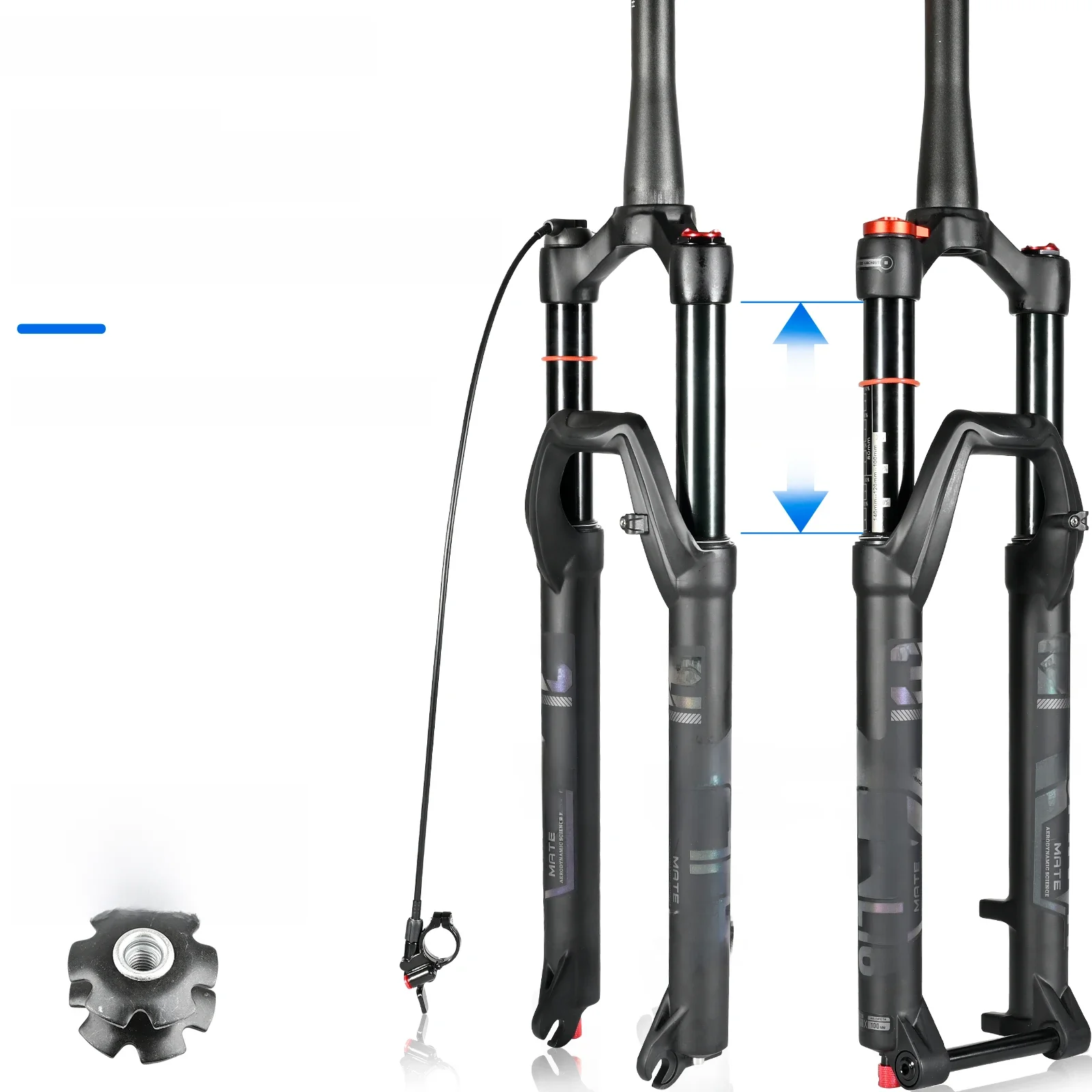 AliExpress NANLIO Nanlio X7 PRO Black 140mm Suspension Forks Aluminum Alloy Rebound Adjustment Oil & Gas Forks 26/27.5/29 Inch Remote