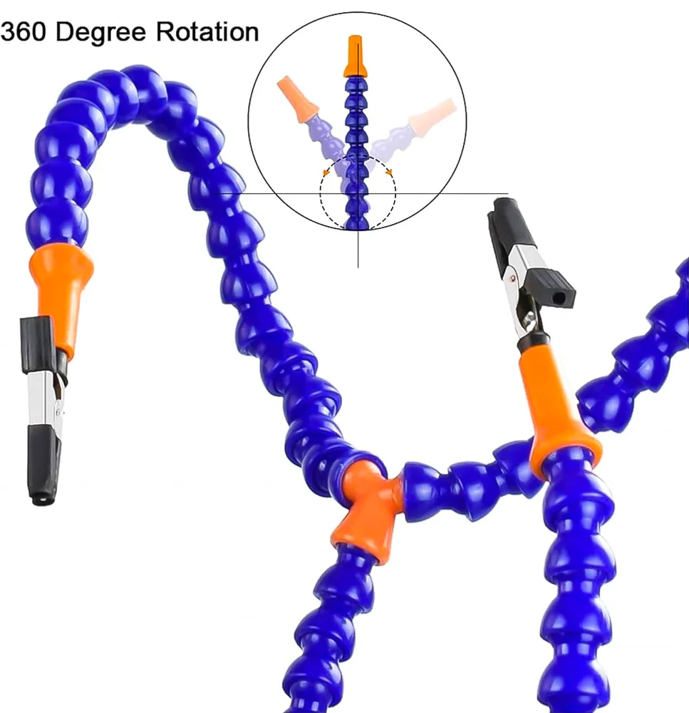 Outil de support rapide PCB de troisième main avec 6 bras flexibles réglables, main auxiliaire de soudage adaptée à l'assemblage de réparation de soudure