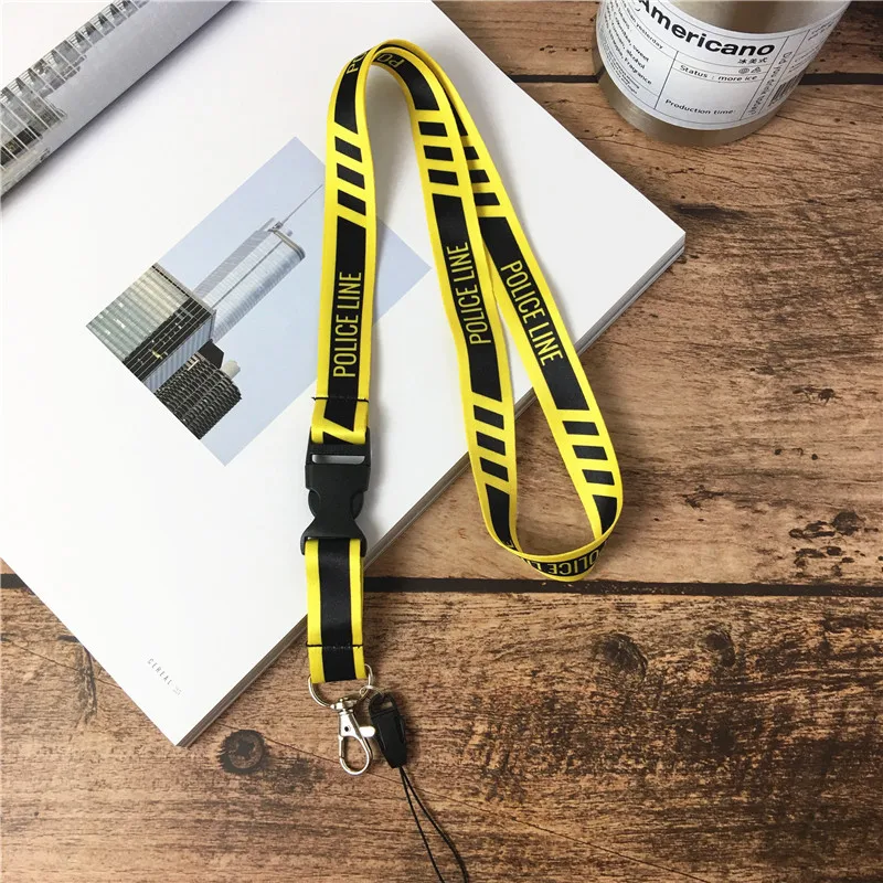 Warning Sign Mobile Phone Neck Strap Badge Lanyard ID Card Rope Lanyards for Key Neck Strap For Card Badge Gym Key Chain