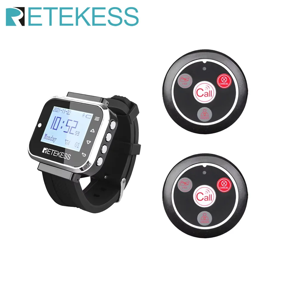 RETEKESS Wireless Waiter Calling System Restaurant Pager TD110 Watch 2 T117 Call Buttons For Hookah Cafe Bar Customer Service