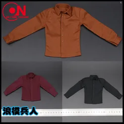 1/6 Male Soldier Solid Plaid Color Long Sleeve Shirt Undergarments Clothes Model Fit 12'' Body Action Figure Dolls