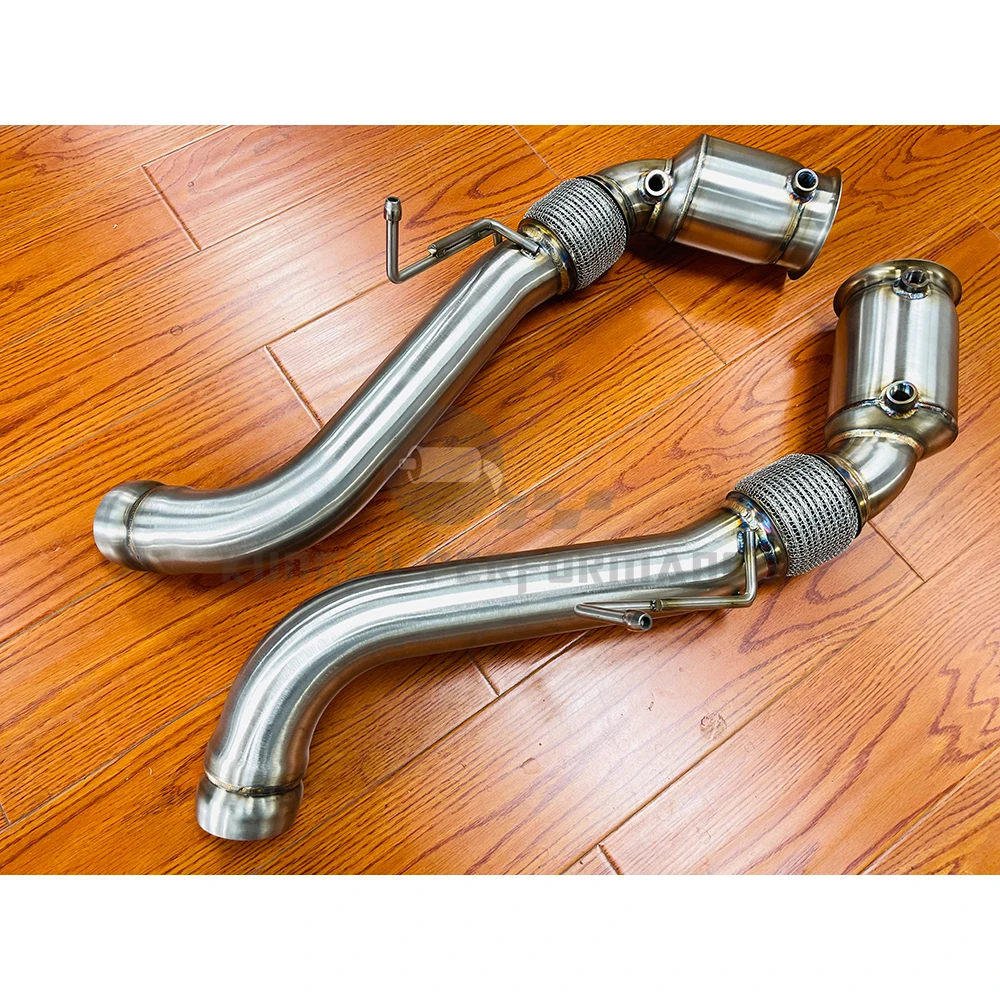 KUNGFU PERFORMANCE 3.0'' T304 Exhaust Catless Downpipe FOR MCL AREN 570S 540C 570GT