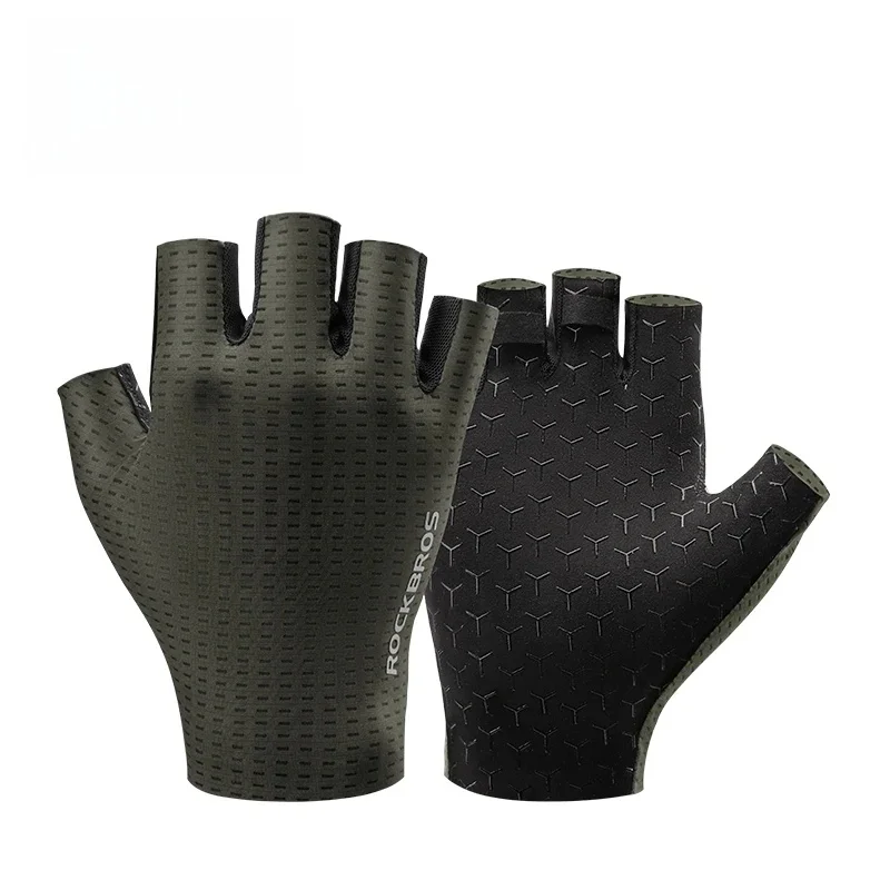 AliExpress ROCKBROS Bike Gloves Half Finger MTB Cycling Gloves Anti-Slip Shock-Absorbing Breathable Gloves Summer Shorts Gloves