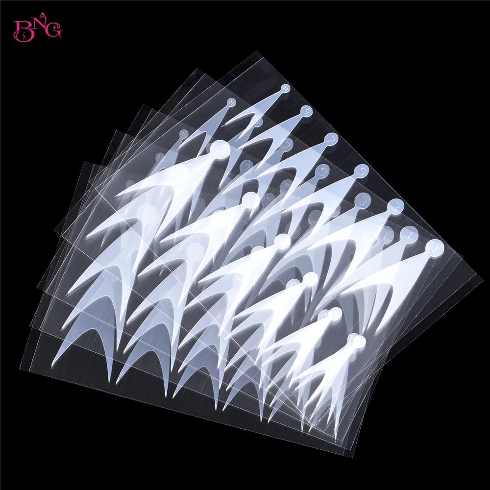 24pcs Dual Forms French Tip Nail Stickers Reusable Silicone Pad Nail Form Sticker French Mold Stickers for Builder Gel Manicure