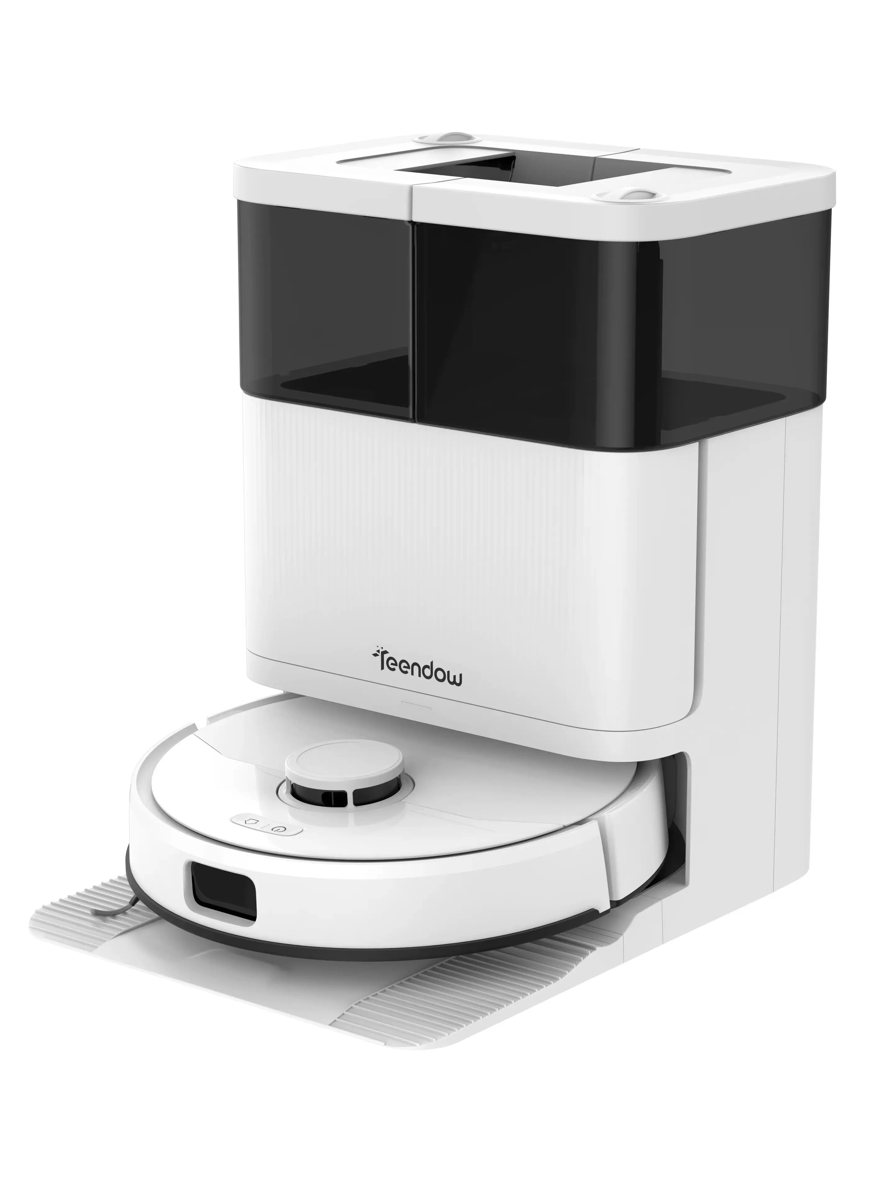 Teendow D63S ULTRA Roboter-Staubsauger und Wischroboter, 10000Pa Saugkraft, Super-Saugkraft, Kantenreinigung, Automatische Wisch- und Trocknungsfunktion, Selbstentleerung, Geeignet für Wohnmobil,