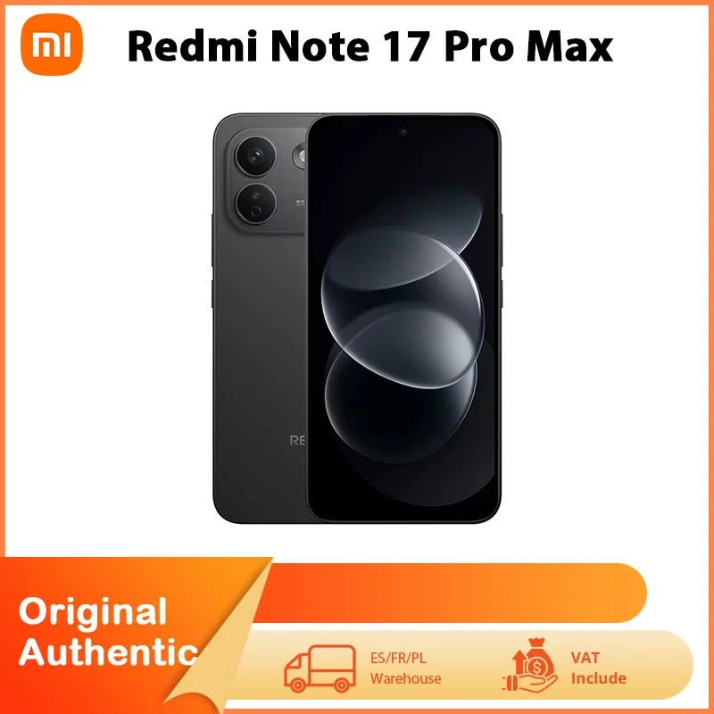 Xiaomi Redmi Note 17 Pro Max 5G NFC-telefoon, 6,83 inch, 1,5K CrystalRes AMOLED-scherm, 9210 mAh-batterij, smartphone.