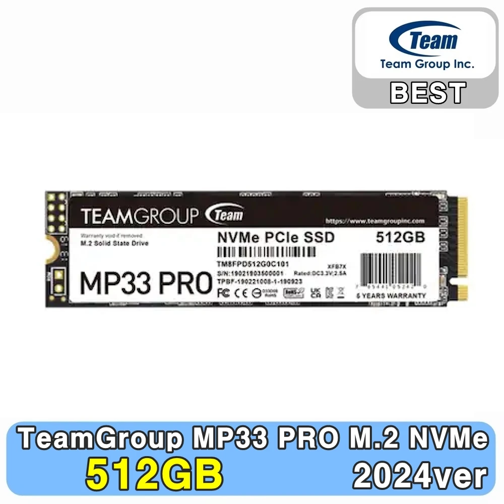 TeamGroup New MP33 PRO M.2 NVMe (512GB) Team Group built-in SSD