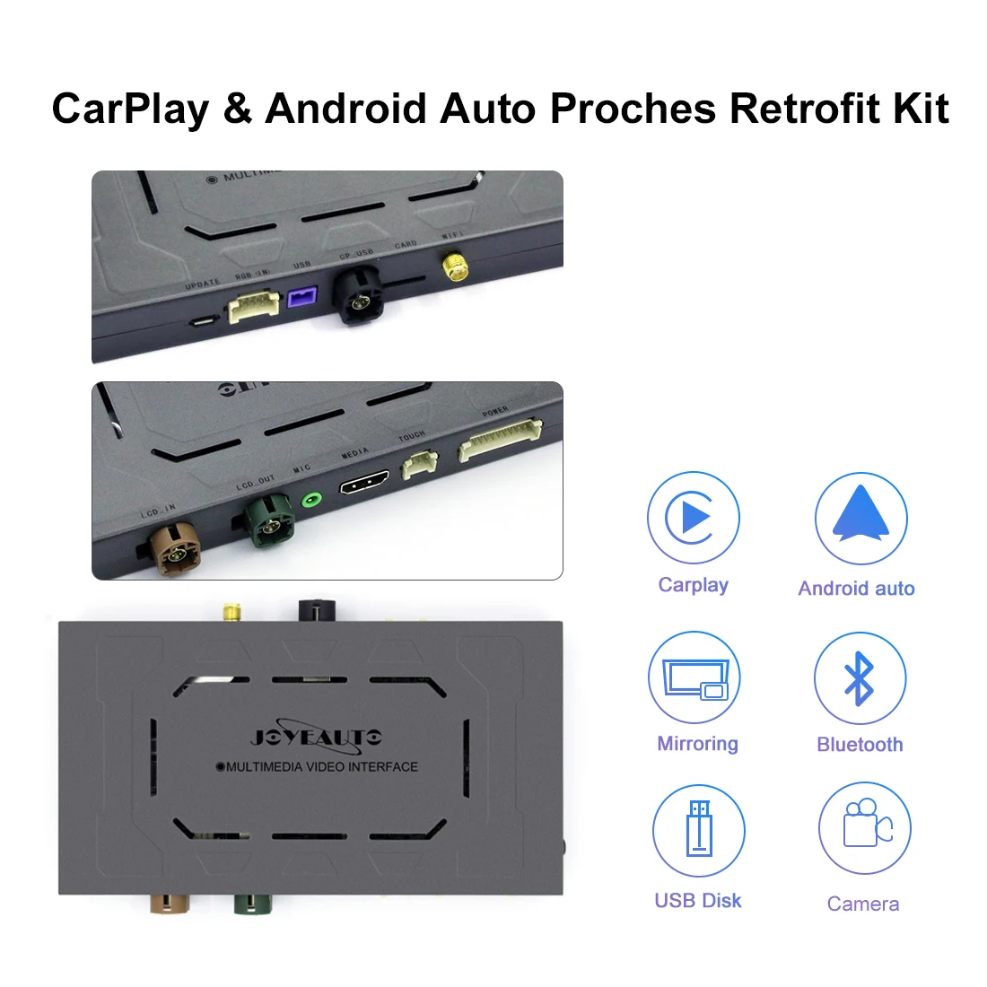 JOYEAUTO Wireless CarPlay Module for Porsche 2009-2018 Cayenne Panamera Macan 911 Bosxter With Android Auto Mirror Link AirPlay