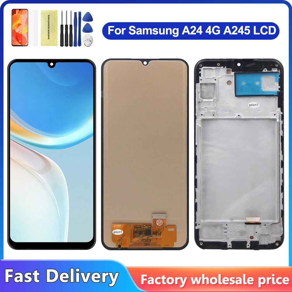 Tested For Samsung A24 A245 LCD Display Touch Screen Digitizer For Samsung A24 4G A245F A245M A245N Display Frame