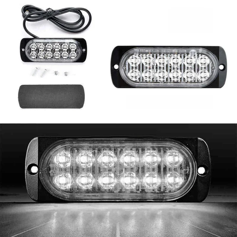 Feu de travail pour voiture, 12V, 36W, blanc, 12led, lumière toujours brillante, accessoires de voiture