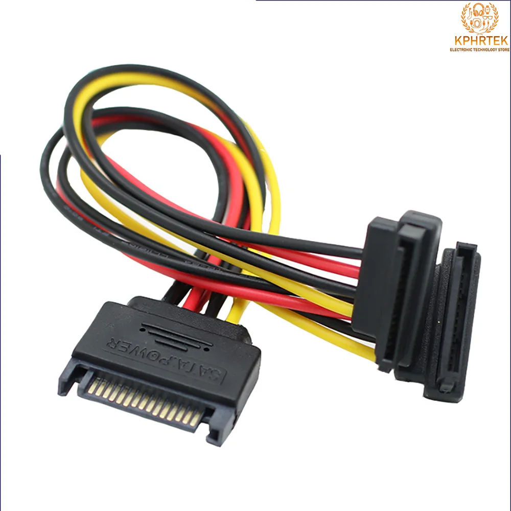

10 PCs Spot SATA hard drive power cable sata15P one point two elbow serial port cable pure copper SATA power cable