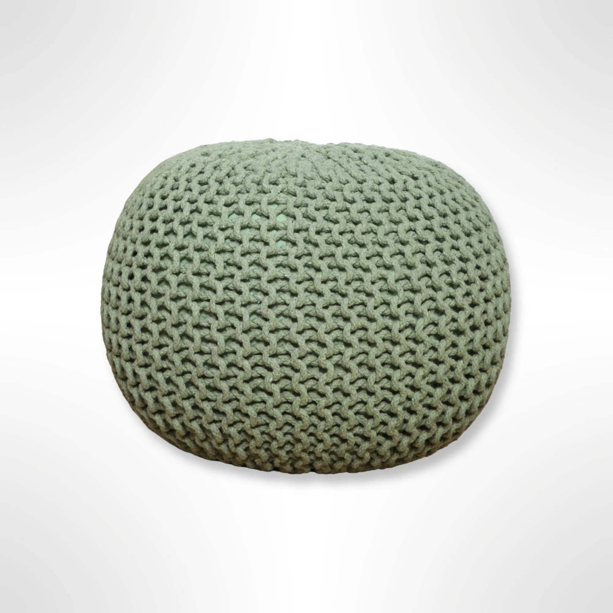 AANNY Lychee Cotton Knit Pouf Ottoman 20 L X 20 W X 14 H