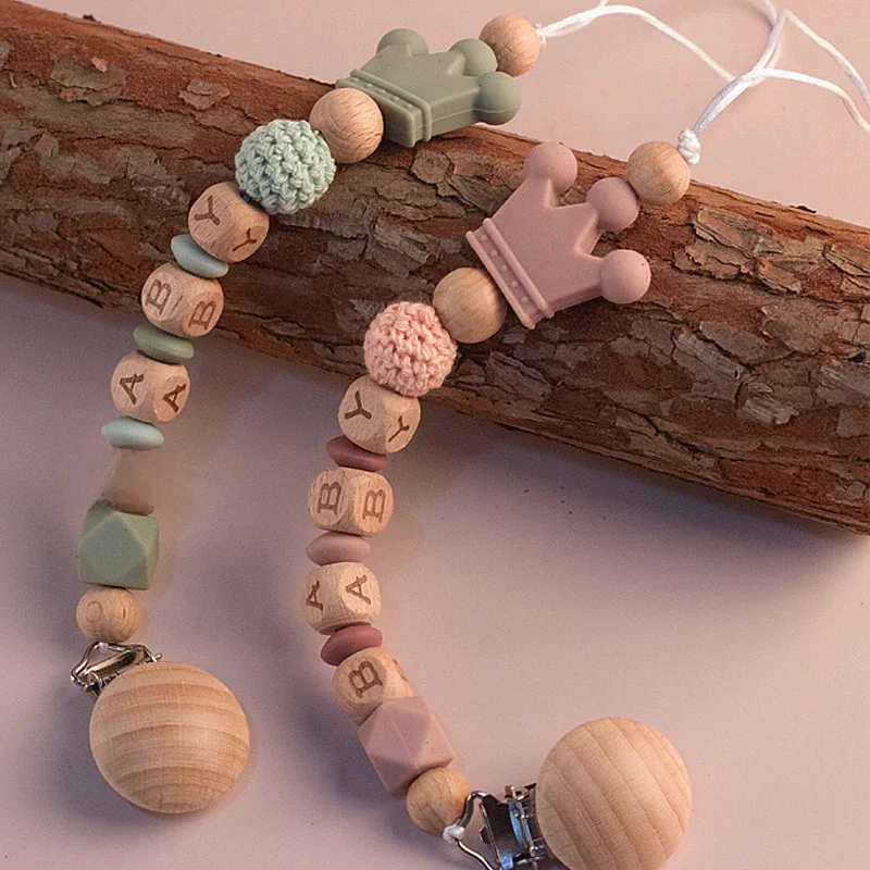 Baby Pacifier Clips Personalized Name Teethers Toys Dummy Nipples Holder Clip Chain Babies Accessories Newborn Gifts Custom 2023