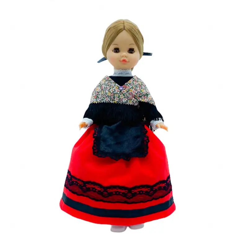 Regional dress Set typical Alcarria Alcarria Guadalajara hanger apron, Sintra doll, Simona or classic 42 cm .. Doll not included. Made in Spain by Folk handicraft