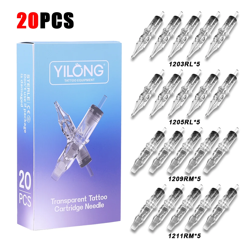 50/20PCS MIX Tattoo Patrone Nadeln Einzel Paket Einweg Sterile Transparente Tattoo Nadeln für Tattoo Stift Maschine – Detail 17